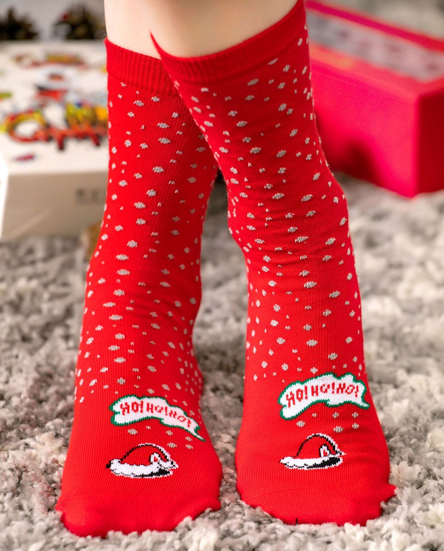 Yılbaşı Çorabı Noel Baba Şapka Desenli