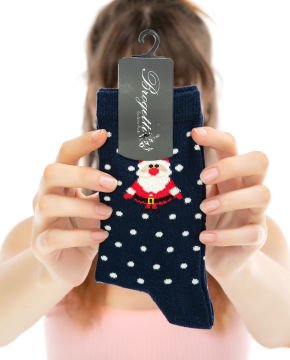 Noel Babalı Çorap Beyaz Puantiyeli Brogetti