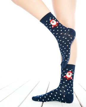 Noel Babalı Çorap Beyaz Puantiyeli Brogetti