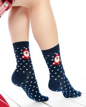 Noel Babalı Çorap Beyaz Puantiyeli Brogetti