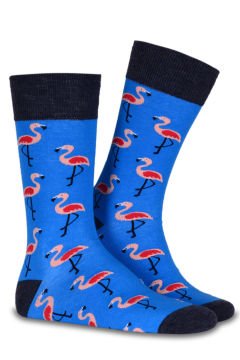 Flamingo Desenli Mavi Soket Çorap Daniel
