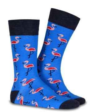 Flamingo Desenli Mavi Soket Çorap Daniel