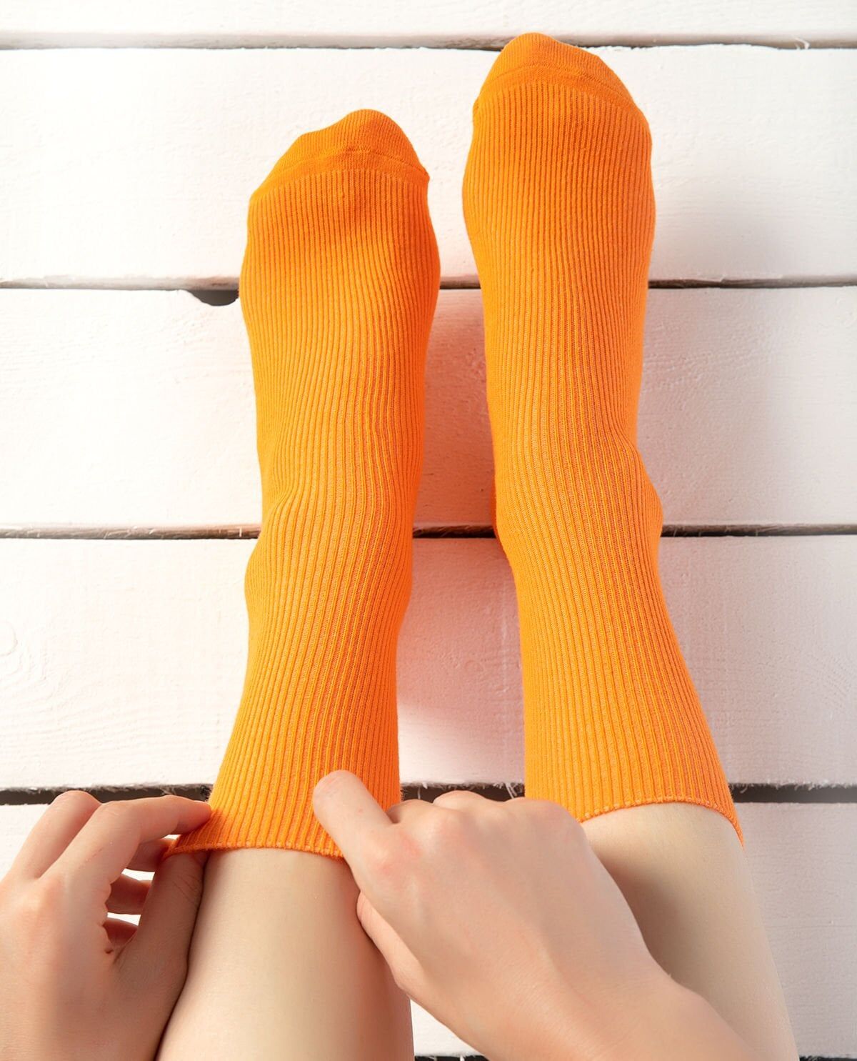 Turuncu Soket Çorap Lina Brogetti