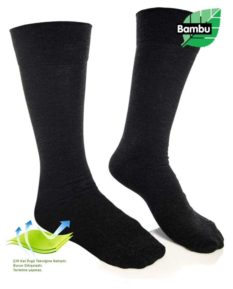 Bambu Çorap Antrasit Exclusive Çift Kat