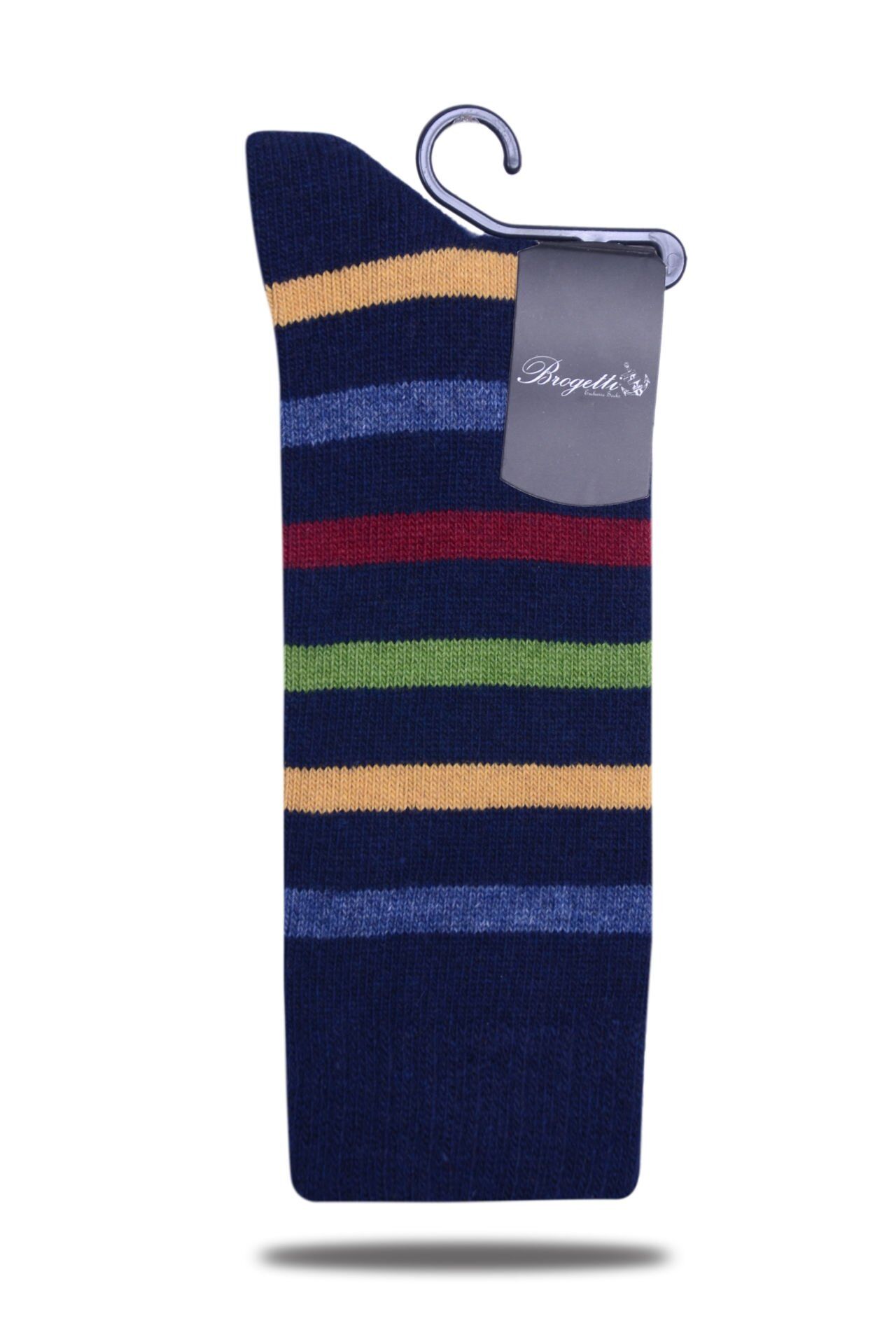 Lacivert Renkli Çizgili Kışlık Yün Soket Çorap RENKLİ - TEK BEDEN