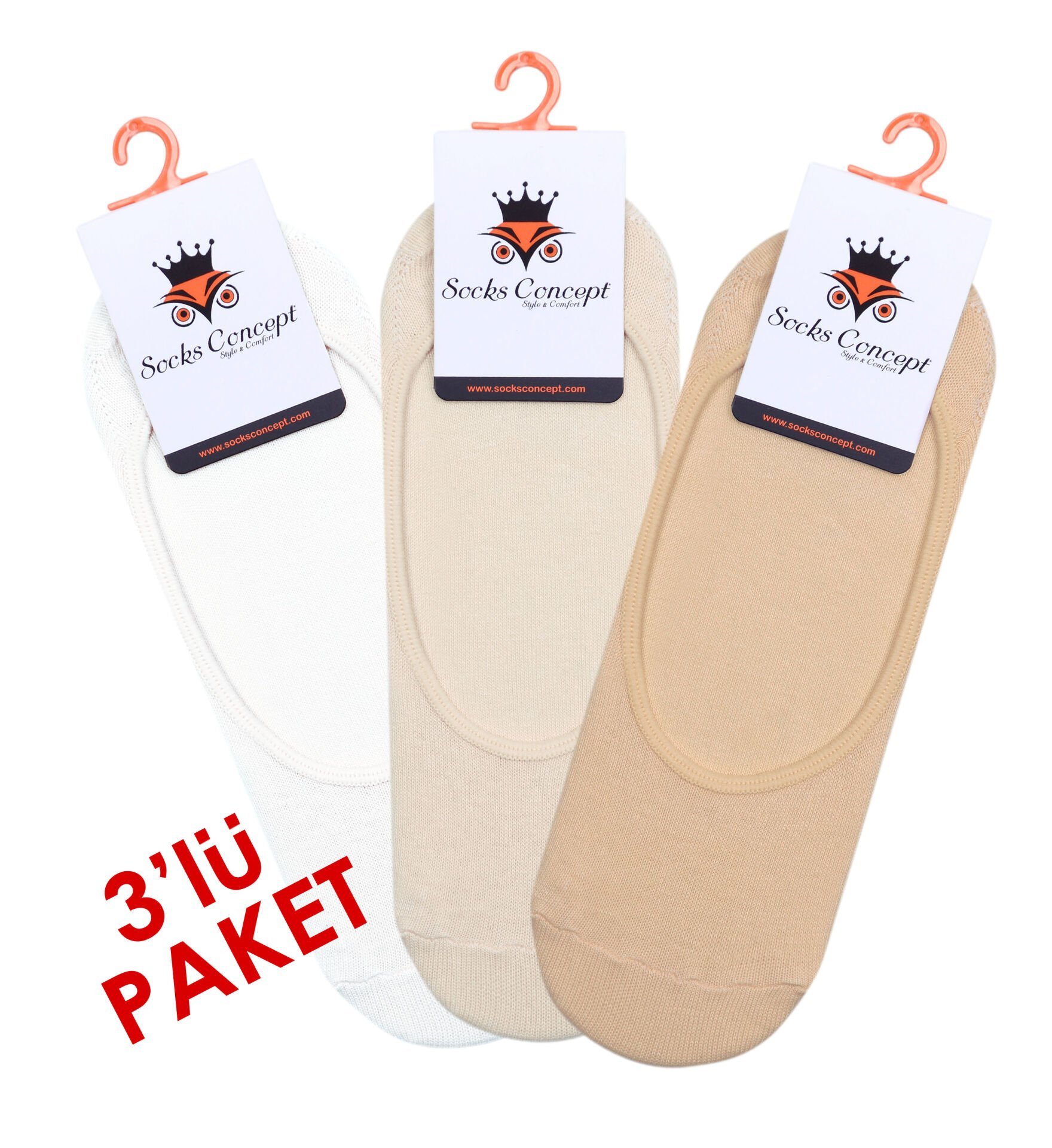 3'lü Ekonomik Paket Soft Renkli Babet Çoraplar
