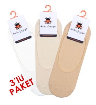 3'lü Ekonomik Paket Soft Renkli Babet Çoraplar