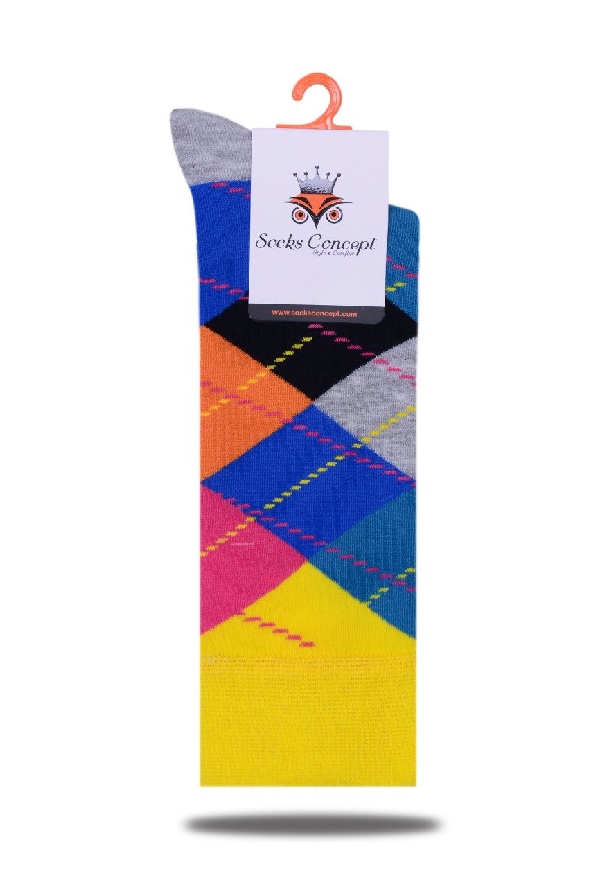 Ekose Desenli Soket Çorap Daniel RENKLİ - 41/46