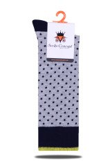 Lacivert Nokta Desenli Gri Soket Çorap Daniel RENKLİ - 41/46