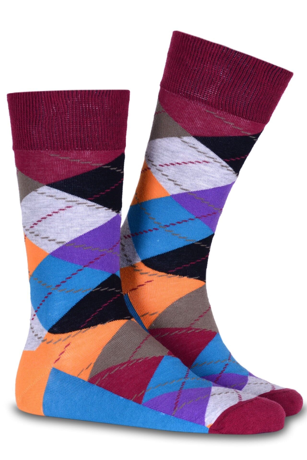 Ekose Desenli Renkli Soket Çorap Daniel