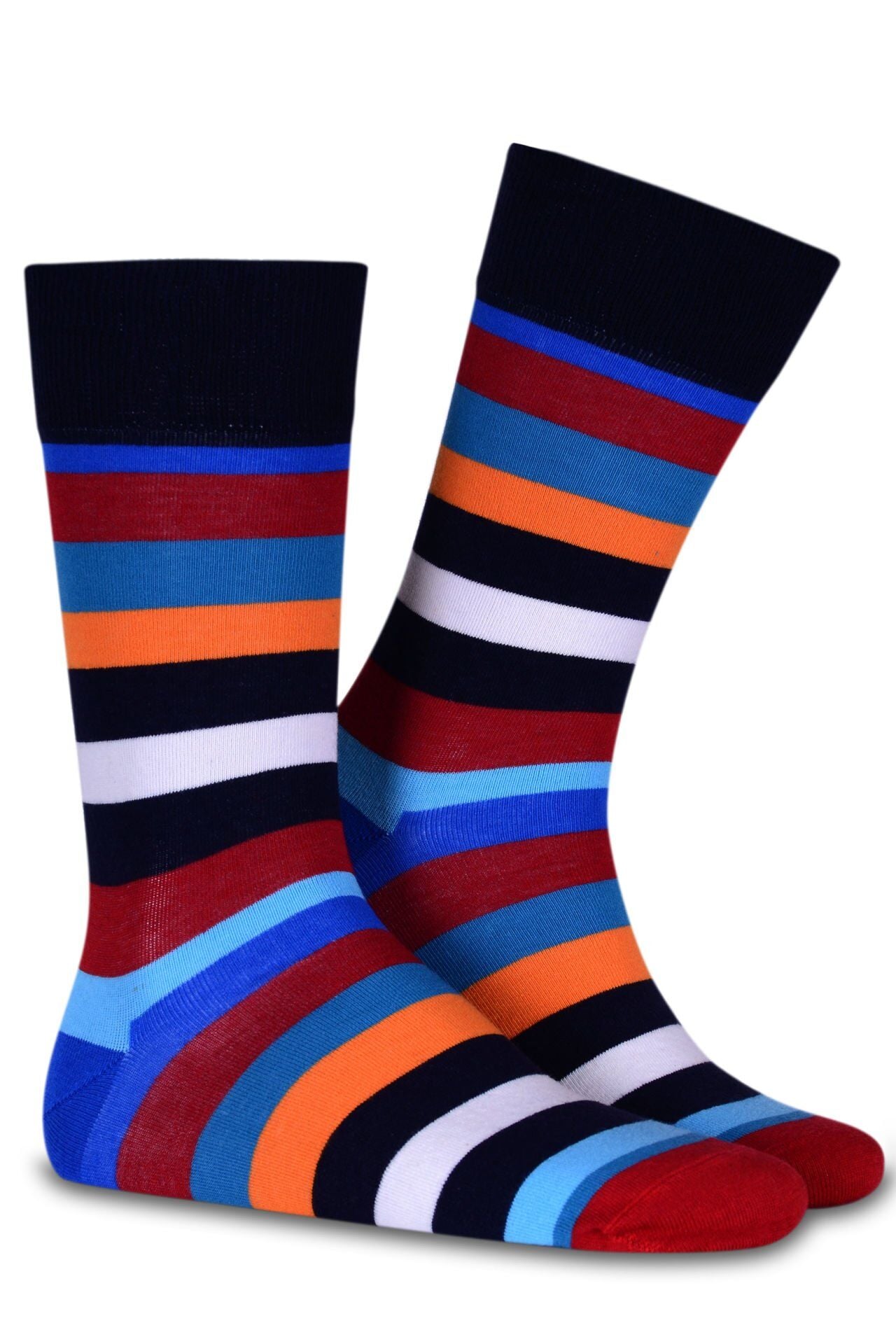 Renkli Çizgi Desenli  Soket Çorap Daniel