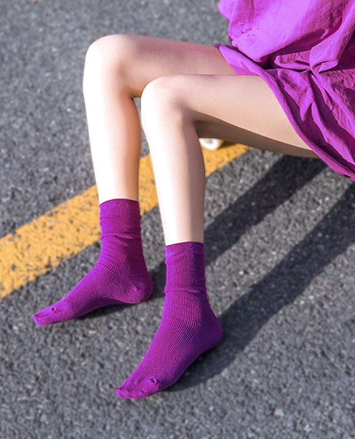 Mor Soket Çorap Lina Brogetti