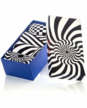 İllüzyon Desenli Op Art Çoraplar 4lü Tasarım Kutu