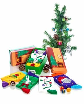 Yılbaşı Çorabı 4lü Özel Tasarım Kutulu ve Noel Temalı