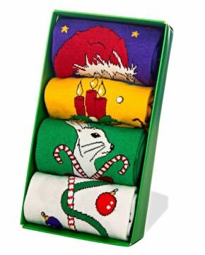 Yılbaşı Çorabı 4lü Özel Tasarım Kutulu ve Noel Temalı