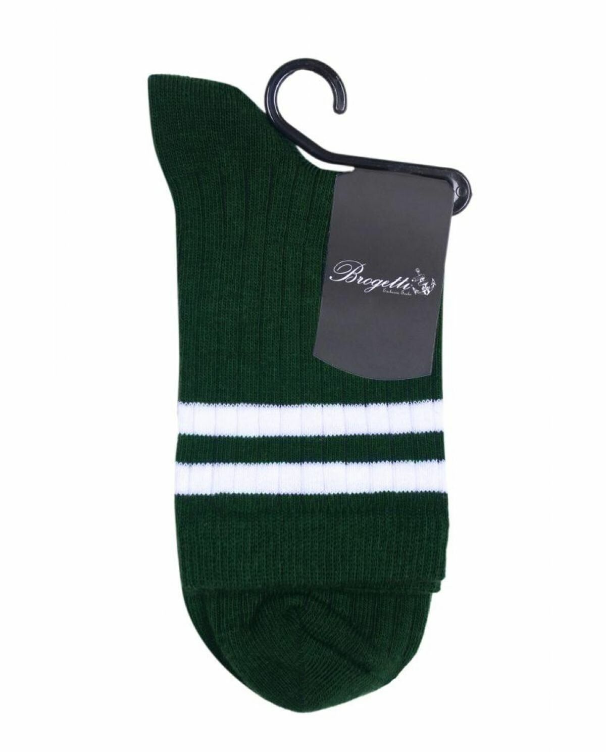 Larisa Yeşil Renk Beyaz Çizgili Soket Çorap