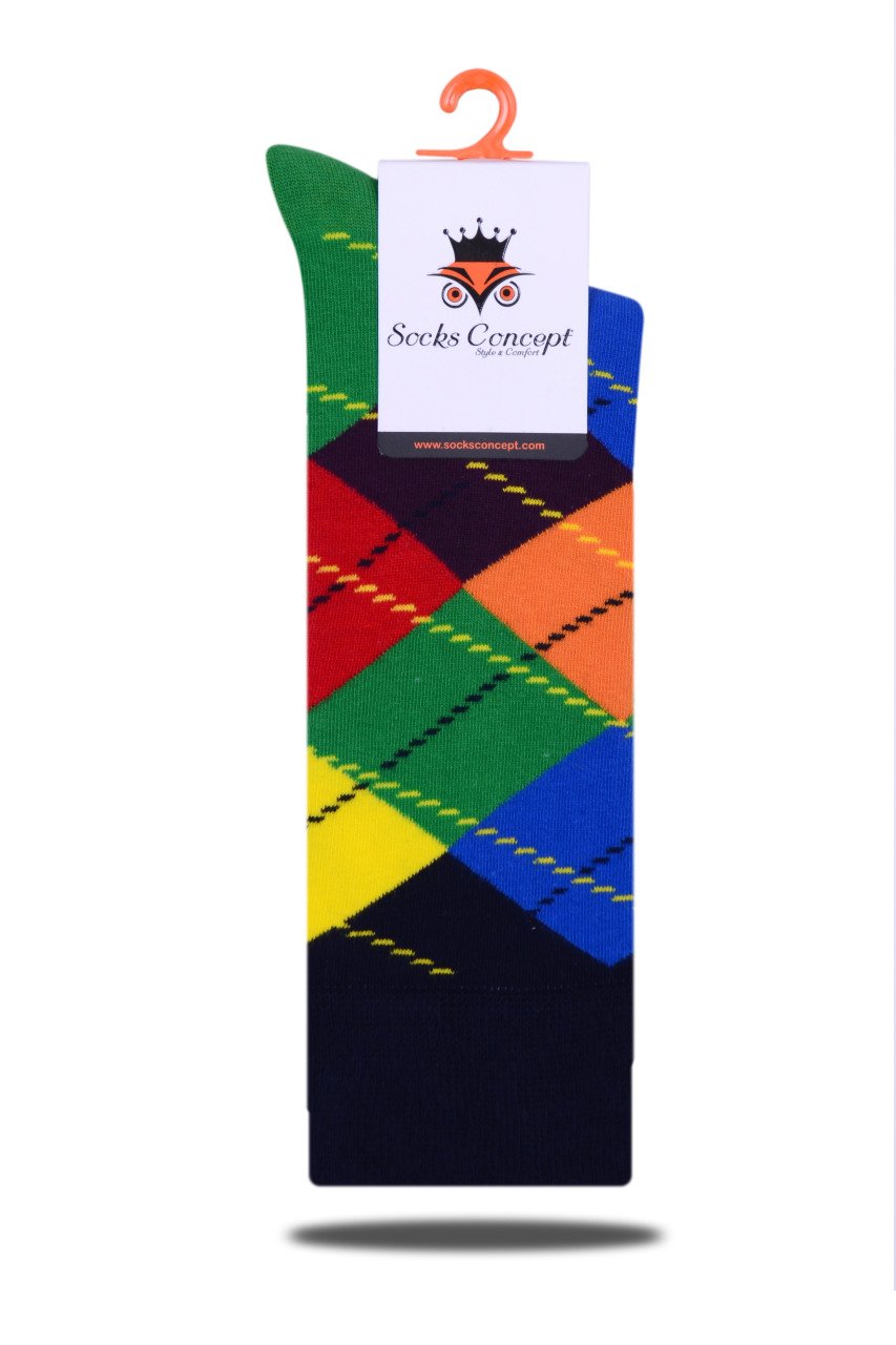 Renkli Ekose Desenli Soket Çorap Daniel RENKLİ - 41/46