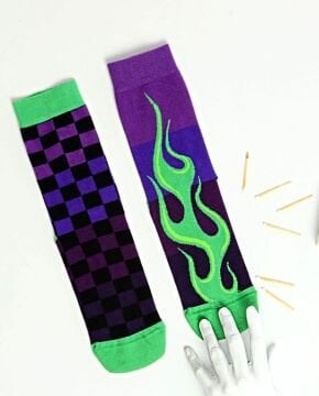 Değişik Çift Çorap Alev ve Damalı Model