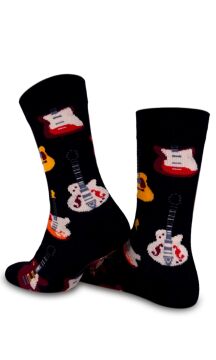 4lü İskelet ve Gitar Desenli Erkek Soket Çorap