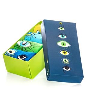 4lü Kutu Just Eyes Nazar Göz Desenli Soket Çorap