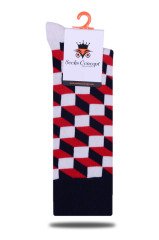 Kırmızı Kare Kutu Desenli Soket Çorap Daniel RENKLİ - 41/46