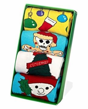 Renkli Yılbaşı Çorapları 4lü Özel Tasarım Kutulu Unisex