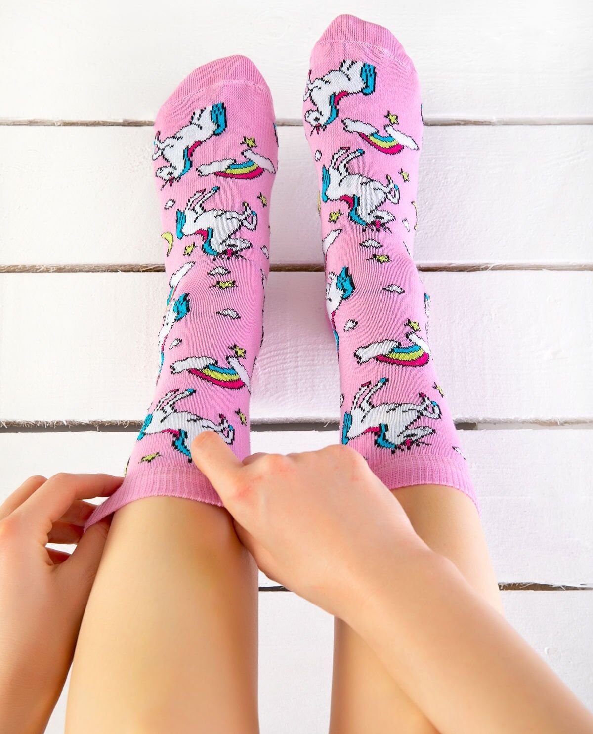 Unicorn Party Çorap Toz Pembe Brogetti