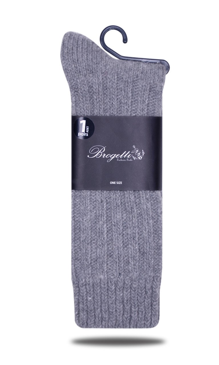 Yün Soket Çorap Gri Renk Brogetti GRİ - TEK BEDEN