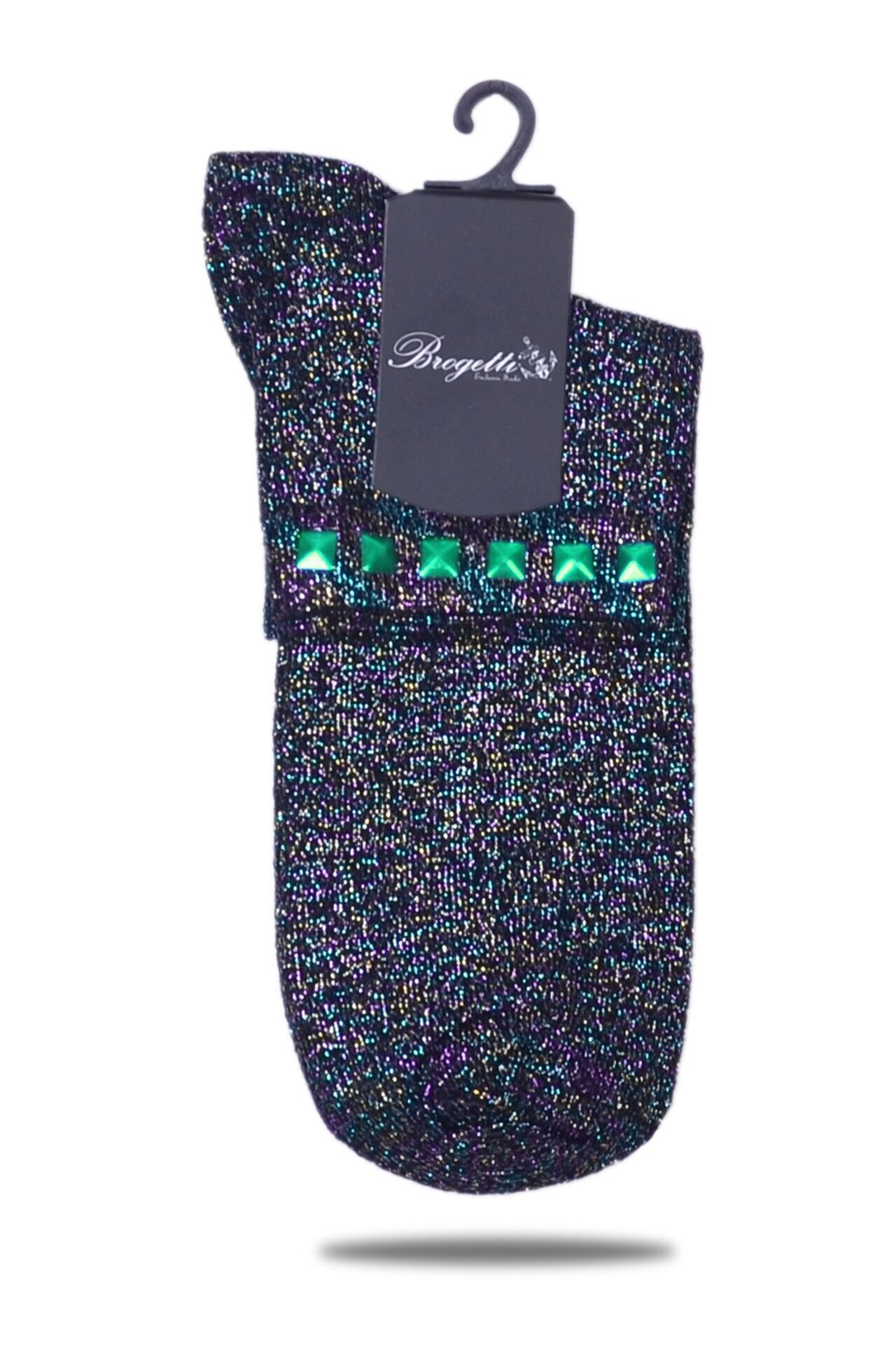 Renkli  Simli Çorap Turkuaz Taşlı Matmazel RENKLİ - TEK BEDEN