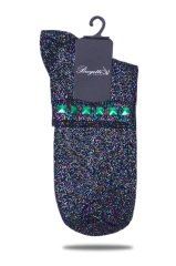 Renkli  Simli Çorap Turkuaz Taşlı Matmazel RENKLİ - TEK BEDEN