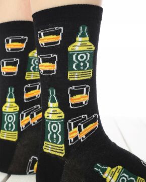 6lı Eko Paket Beer ve Wine Desenli Soket Çoraplar