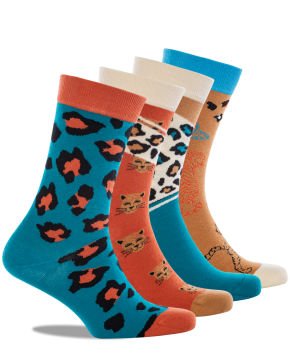 Leopar Desenli Unisex Soket Çorap