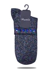 Renkli  Simli Çorap Saks Mavi Taşlı Matmazel RENKLİ - TEK BEDEN