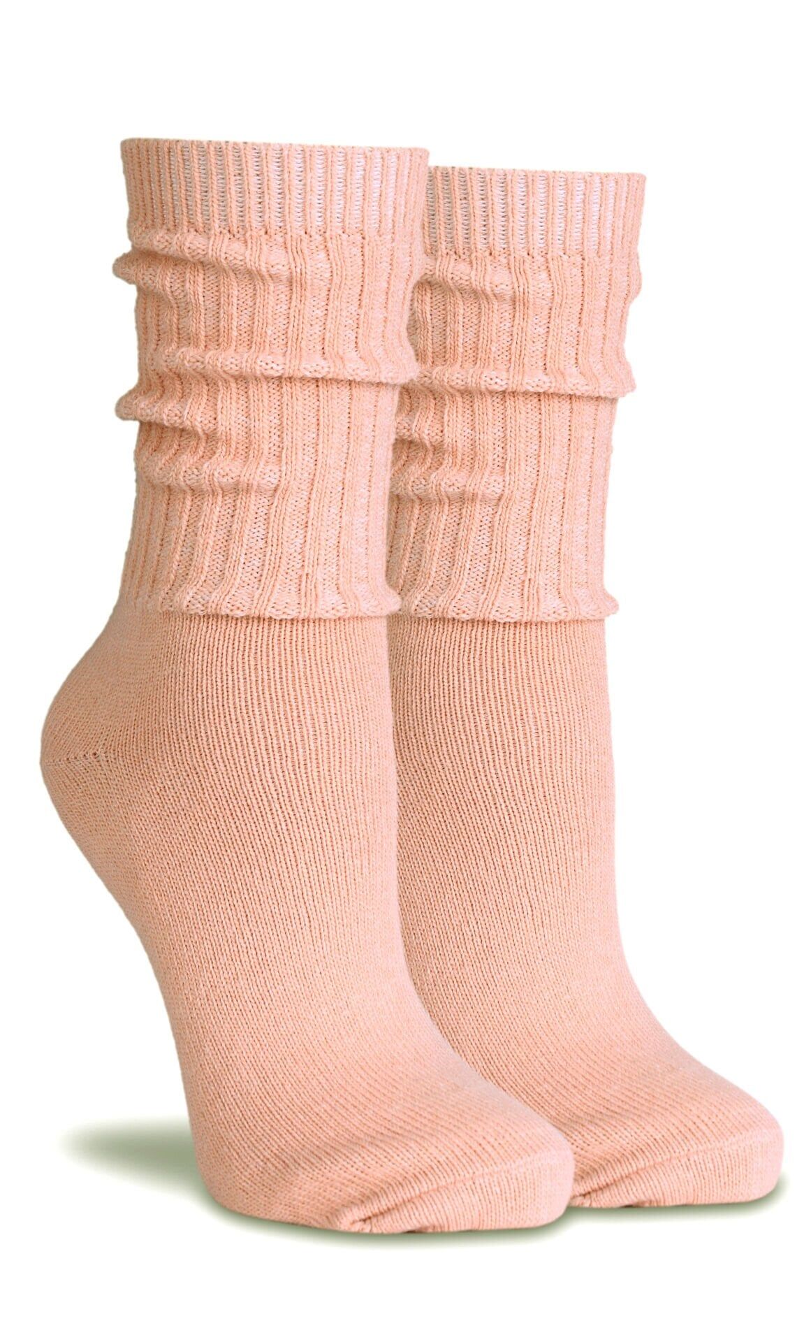 Kadın Yün Çorap Pudra Pembe Renk Çizgi Detaylı