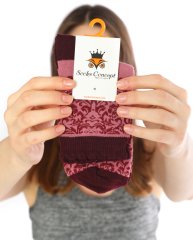 Mor Renk Motif Desen Soket Çorap MOR - 35/39