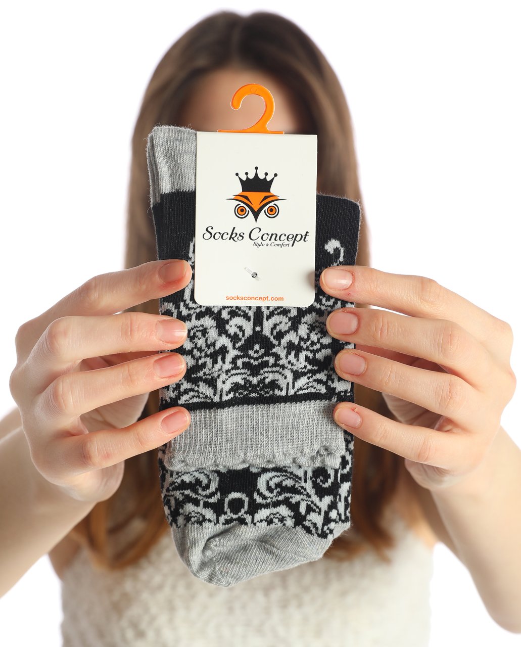 Siyah-Gri Renk Motif Desen Soket Çorap GRİ - 35/39