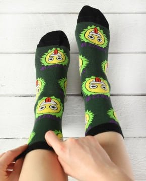 Dil Çıkaran Emoji Desenli Soket Çorap