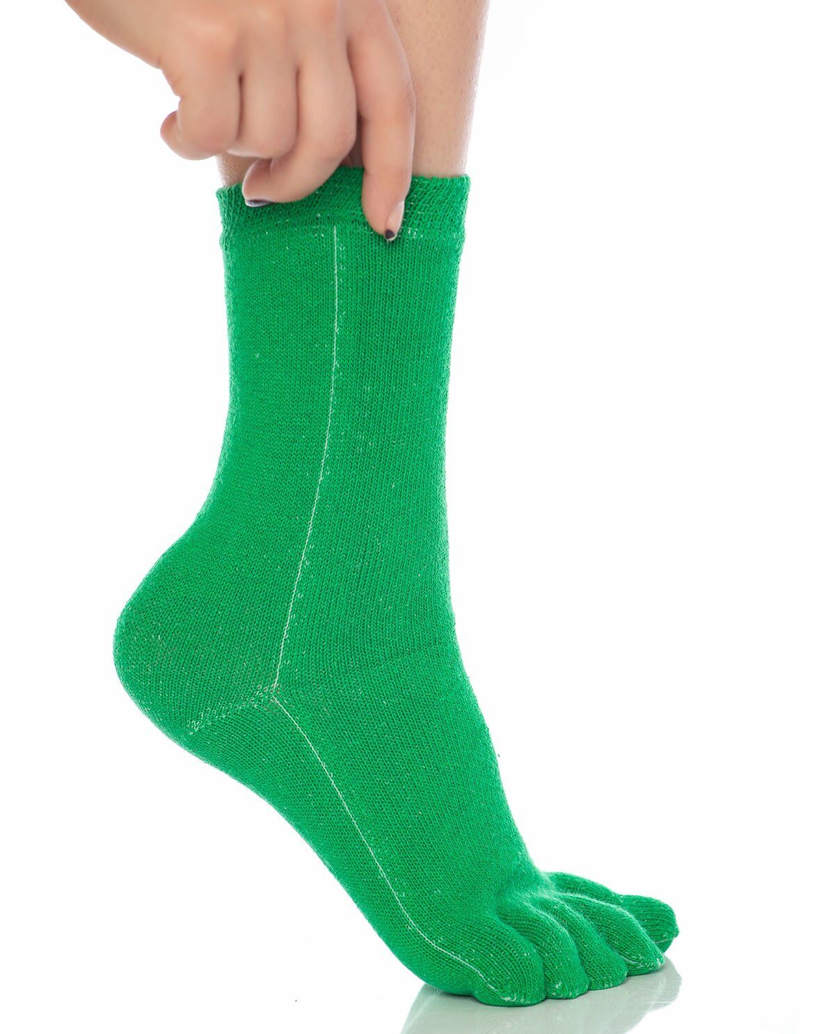 Parmaklı Çorap Unisex Yeşil Renk