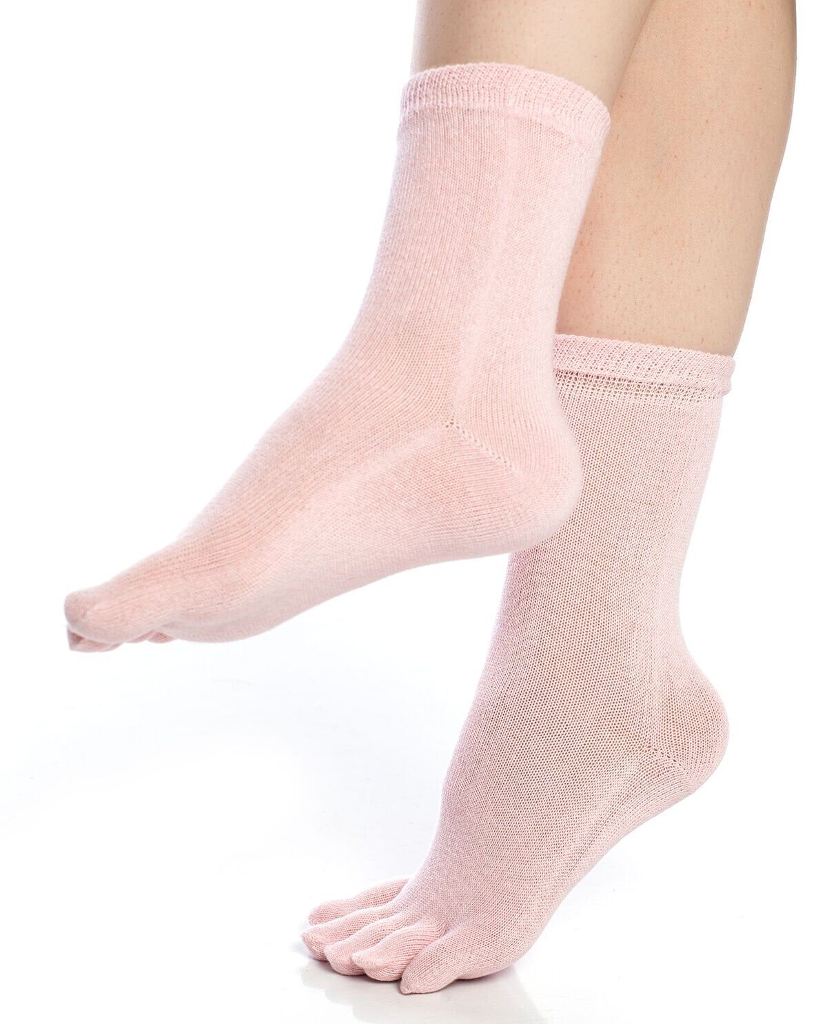 Parmaklı Çorap Unisex Toz Pembe Renk