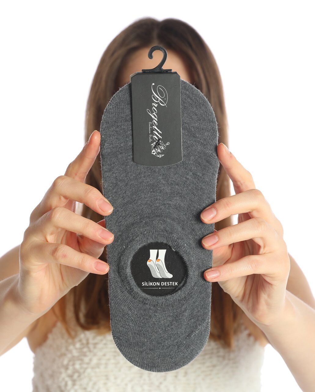 Kaymaz Tabanlı Babet Çorap Füme Renk Unisex FÜME - 35/38