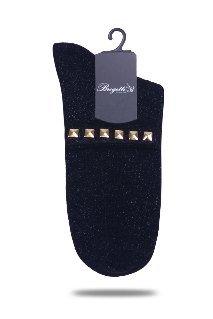 Siyah Simli Çorap Altın Taşlı Matmazel SİYAH - TEK BEDEN