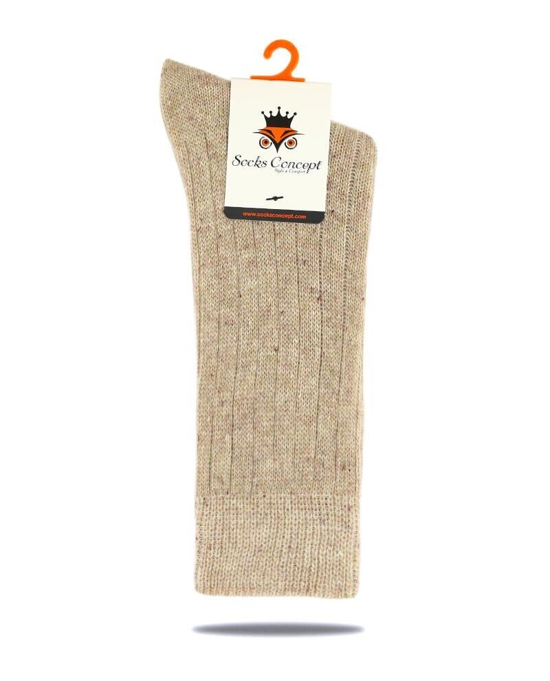Erkek Yün Çorap Kışlık Bej Renk Socks Concept