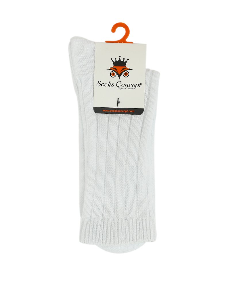 Beyaz Renk Kalın Çizgi Detaylı Kışlık Çorap Beyaz - 35/39