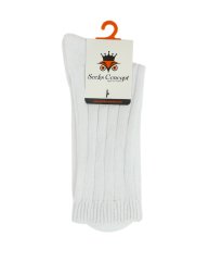 Beyaz Renk Kalın Çizgi Detaylı Kışlık Çorap Beyaz - 35/39