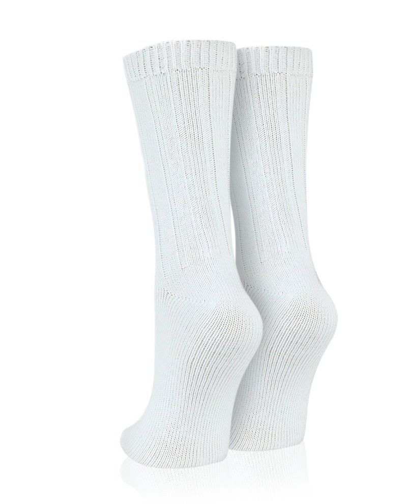 Beyaz Renk Kalın Çizgi Detaylı Kışlık Çorap Beyaz - 35/39