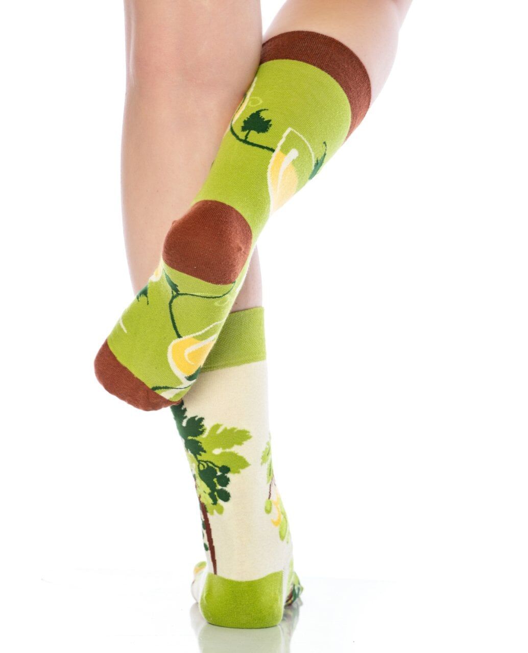 Yeşil Üzüm ve Kadeh Desenli Unisex Çorap