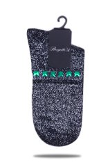 Gümüş Simli Çorap Turkuaz  Taşlı Matmazel GÜMÜŞ - TEK BEDEN