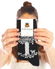 Siyah Renk Ağaç Desen Soket Çorap SİYAH - 35/39