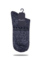 Gümüş Simli Çorap Siyah Taşlı Matmazel GÜMÜŞ - TEK BEDEN