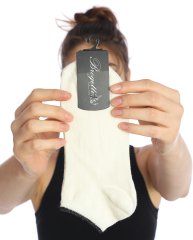 Ekru Renk Bilek Çizgi Detaylı Kısa Soket Çorap EKRU - 35/39